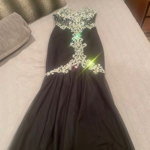 Black mermaid gown, wore ONE TIME